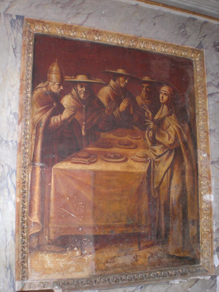 Santa Chiara benedice il pane davanti al papa - Assisi